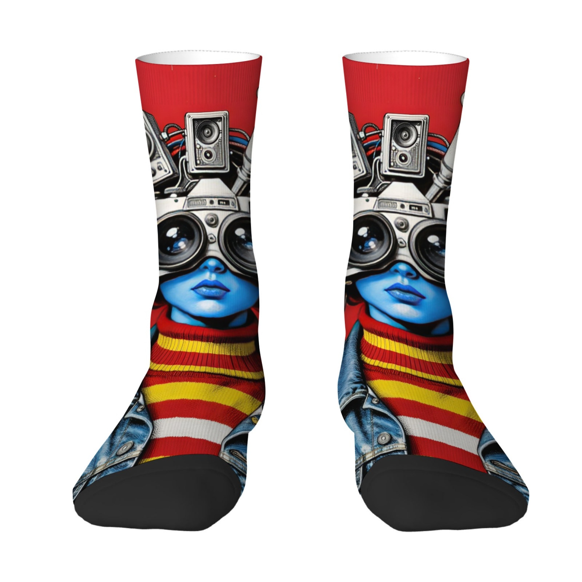 Quirky Street Fashion - Funny and Quirky Camera-themed Men's Socks