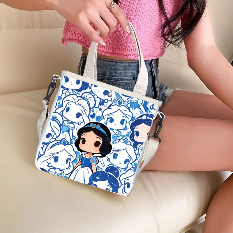 Tote Bag Canvas Print - Cartoon snow white Characters Print Tote