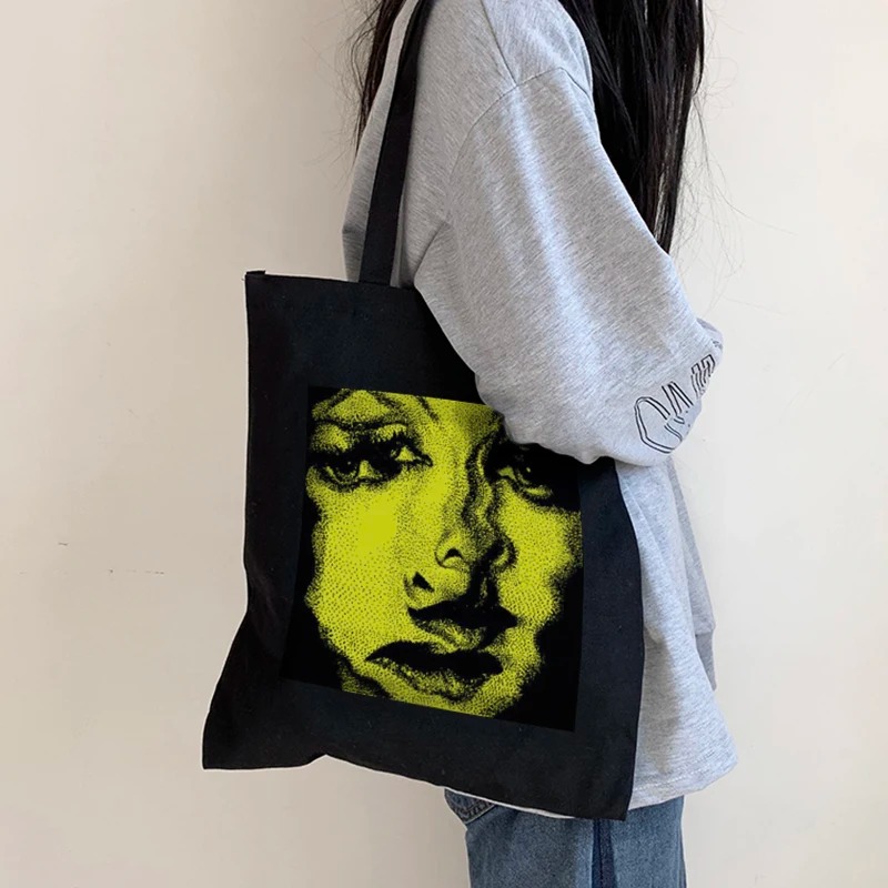 Tote Bag Canvas Print - Horror Women Canvas Bag Punk Vintage