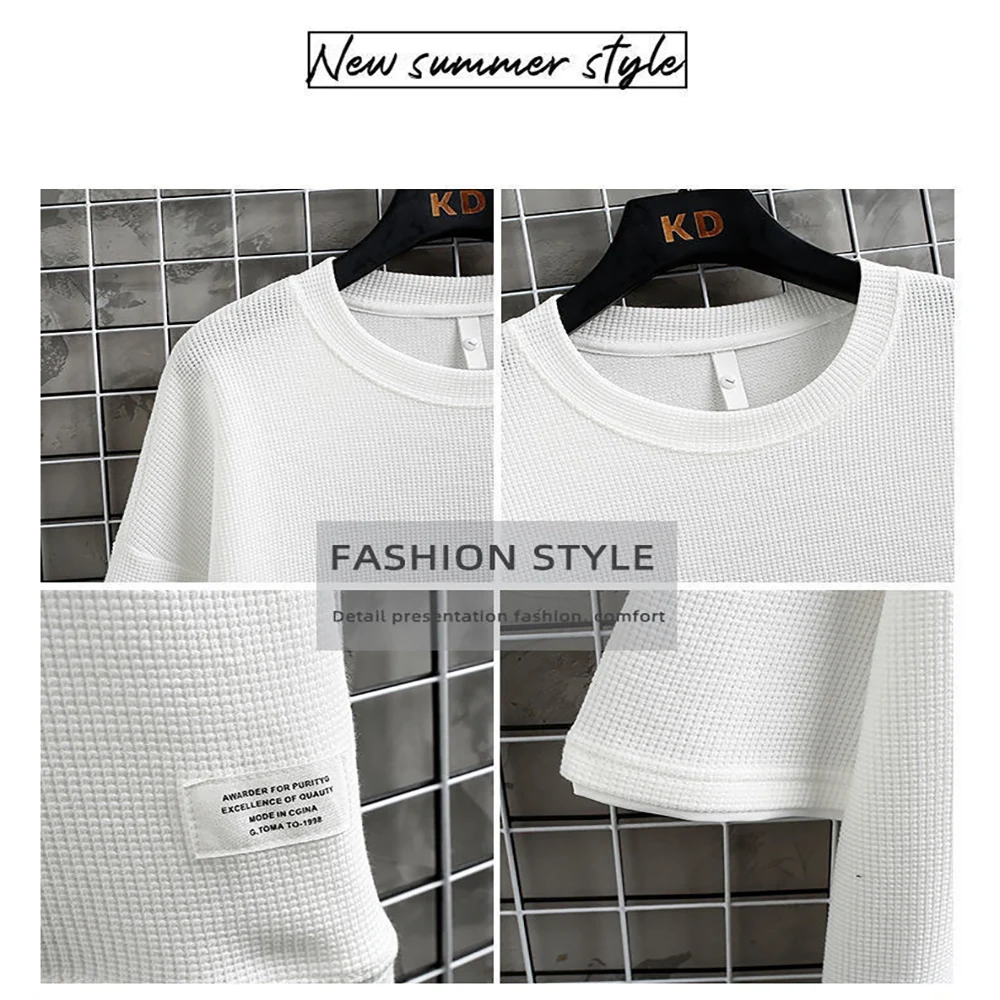 Summer Men's Waffle Knit Track - Street Summer Fashion 评论和价格