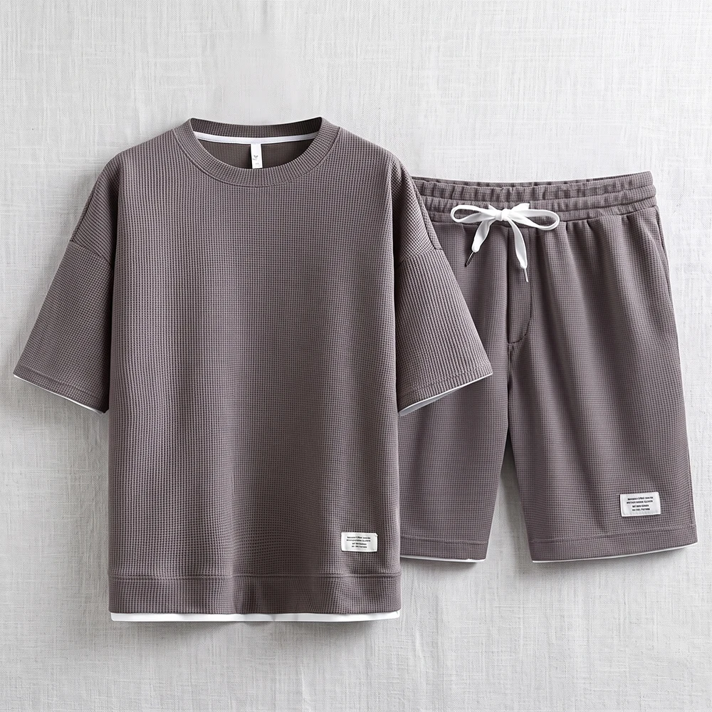 Summer Men's Waffle Knit Track - Street Summer Fashion 评论和价格