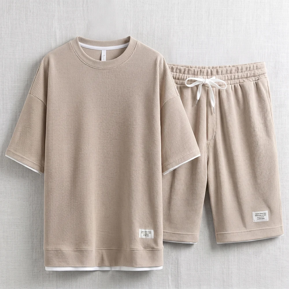 Summer Men's Waffle Knit Track - Street Summer Fashion 评论和价格