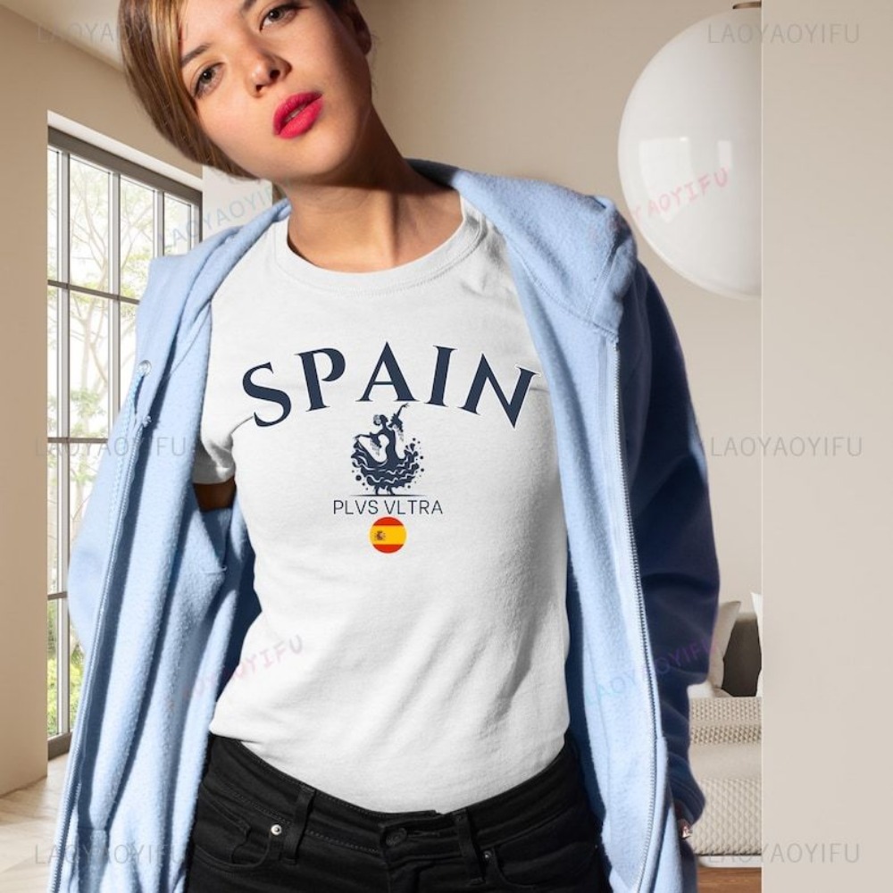 Spain Flag Graphic Printed T-s - Street Fashion In Spain 评论和价格