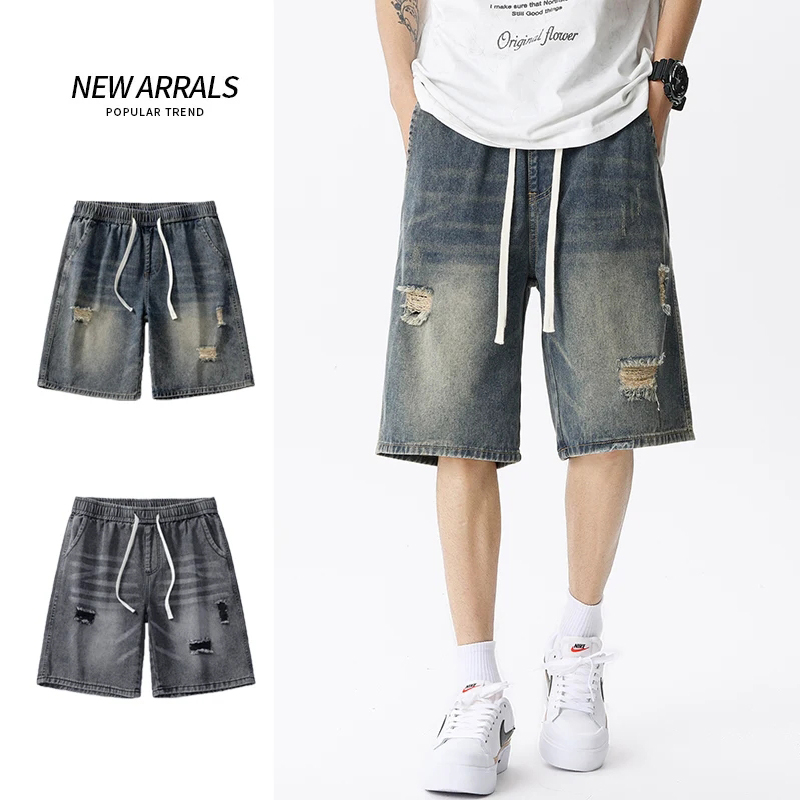 Summer Thin Denim Shorts Men's - Street Fashion Jeans 评论和价格