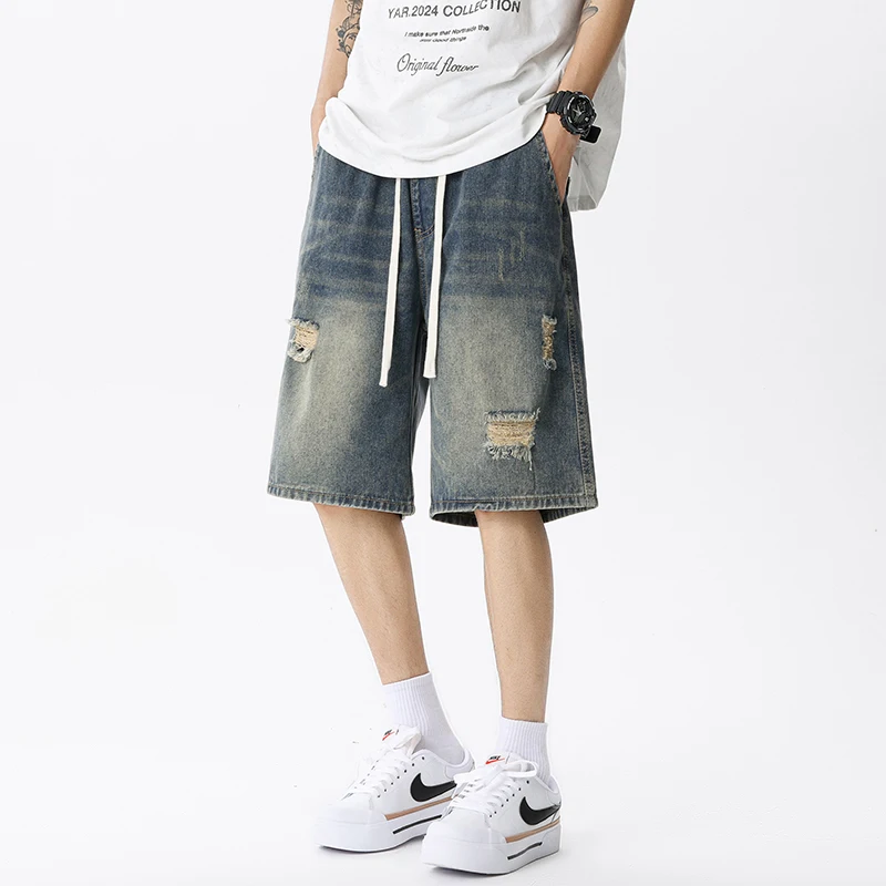 Summer Thin Denim Shorts Men's - Street Fashion Jeans 评论和价格
