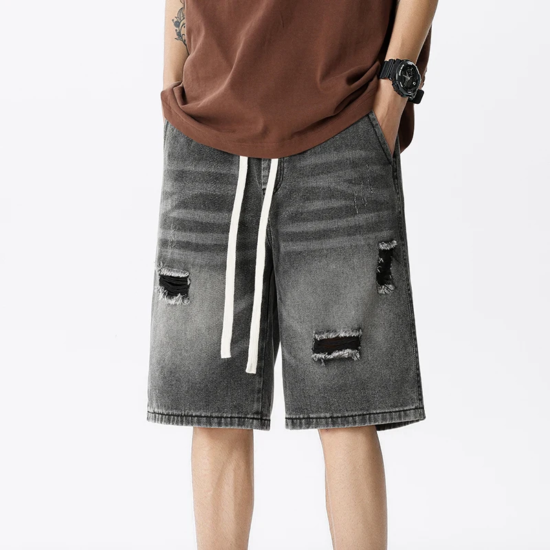 Summer Thin Denim Shorts Men's - Street Fashion Jeans 评论和价格