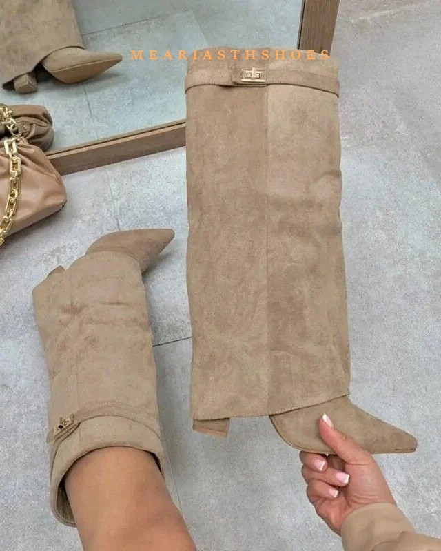 Women's Chunky Heel Knee High  - Street Fashion Winter 2025 评论和价格