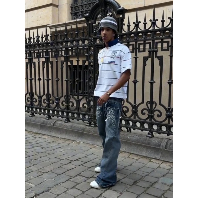 Retro Y2K 2 Pcs Set Street Sty - Street Fashion Male 评论和价格