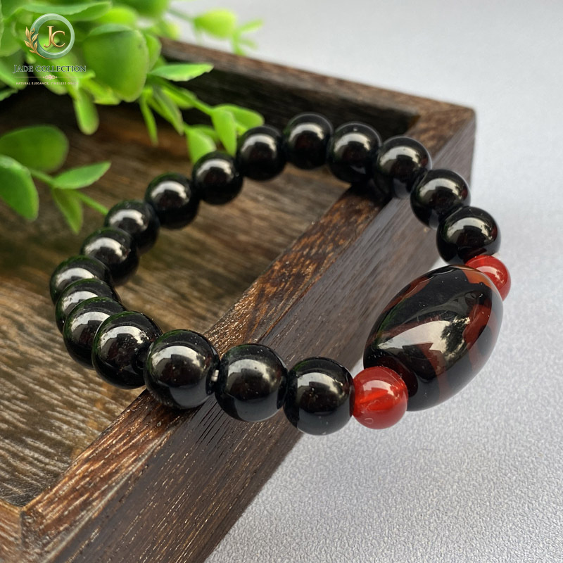 Three-Eyed Dzi Bead Agate Brac - Street Fashion Vendors 评论和价格