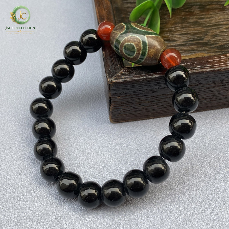 Three-Eyed Dzi Bead Agate Brac - Street Fashion Vendors 评论和价格