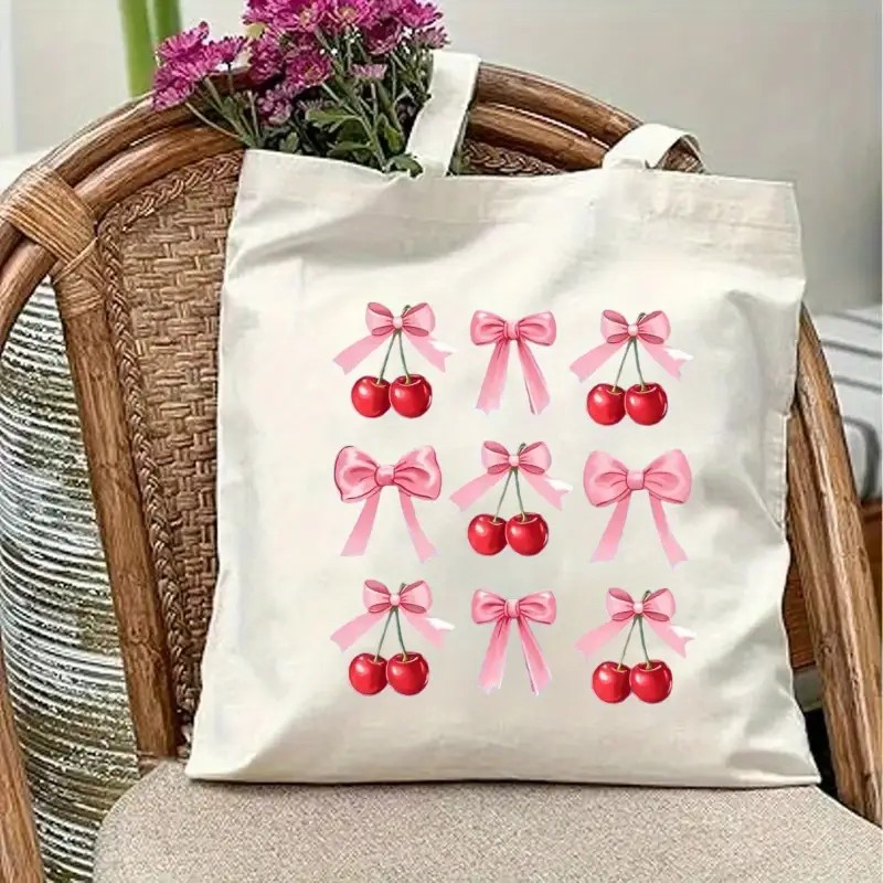 Canvas Tote Bag with Cherry Bo - Tote Bag Canvas Print 评论和价格