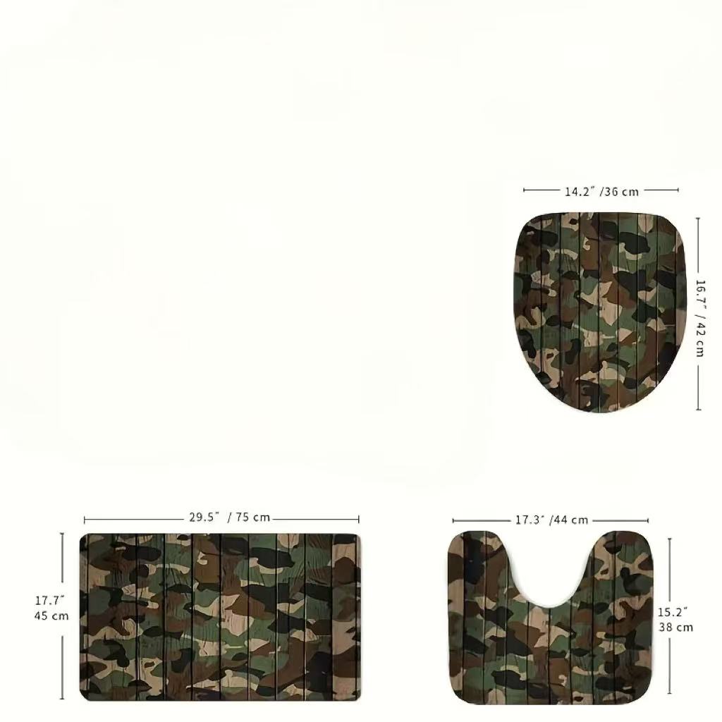 Camouflage Wood Grain Bathroom - Camo Pattern Set 评论和价格