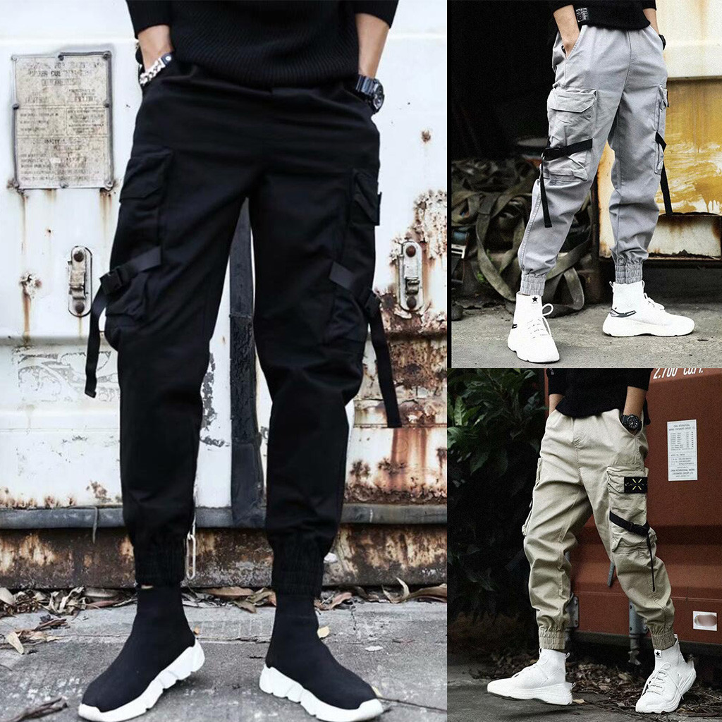 Loose Fit Cargo Pants Men Stre - Techwear Pants Tactical 评论和价格