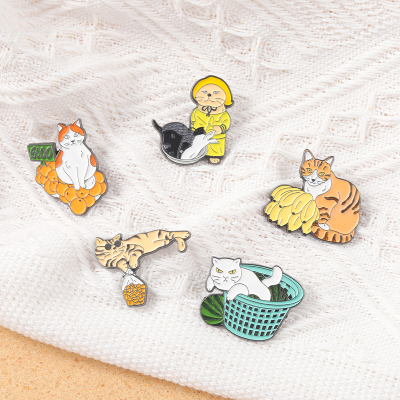 Funny Street Stall Cats Enamel - Street Fashion Vendors 评论和价格