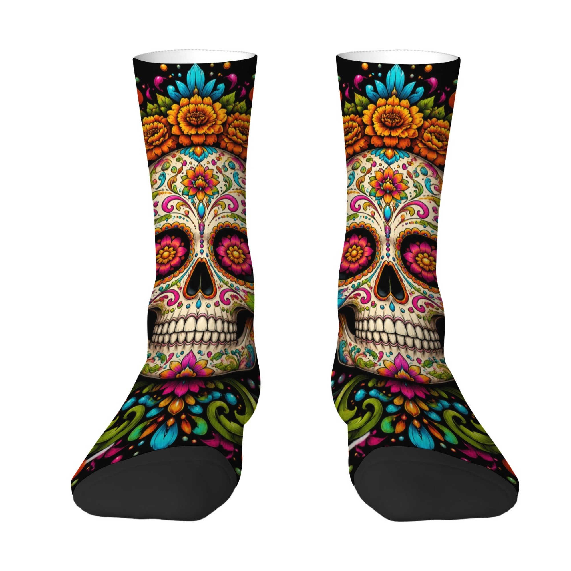 Fun and Novel Floral Skull Pri - Quirky Street Fashion 评论和价格