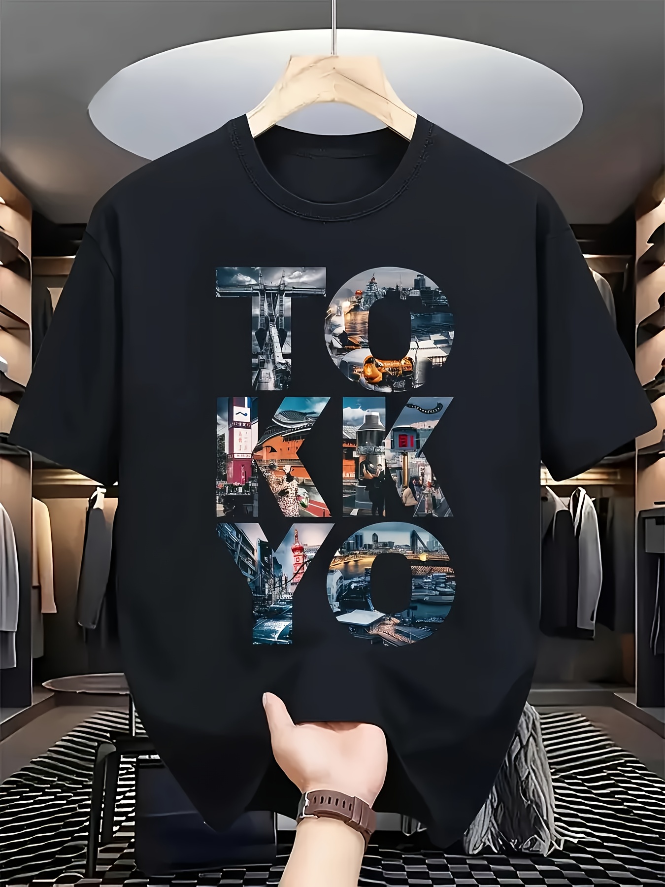 Trendy Men's Black Graphic T-S - Street Fashion In Tokyo 评论和价格