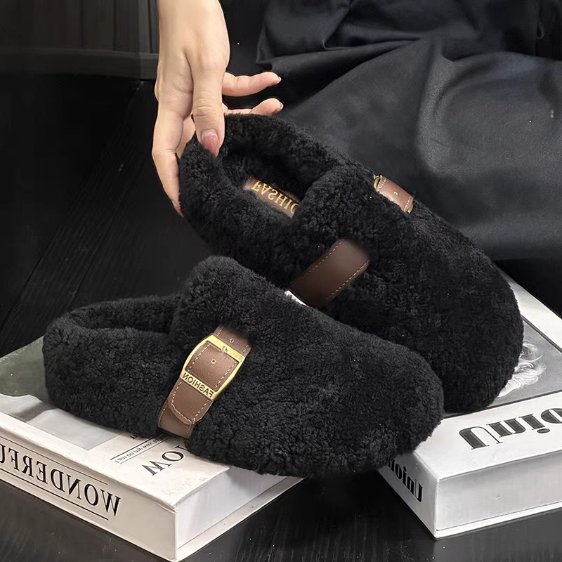 Fashion Lamb Wool Plush Slippe - Street Fashion Clothes 评论和价格
