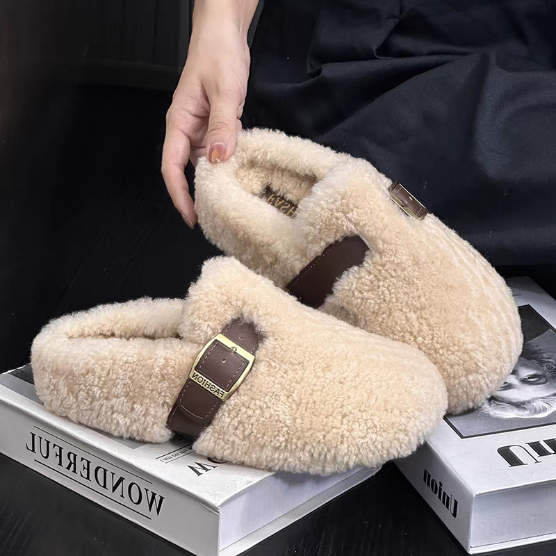 Fashion Lamb Wool Plush Slippe - Street Fashion Clothes 评论和价格