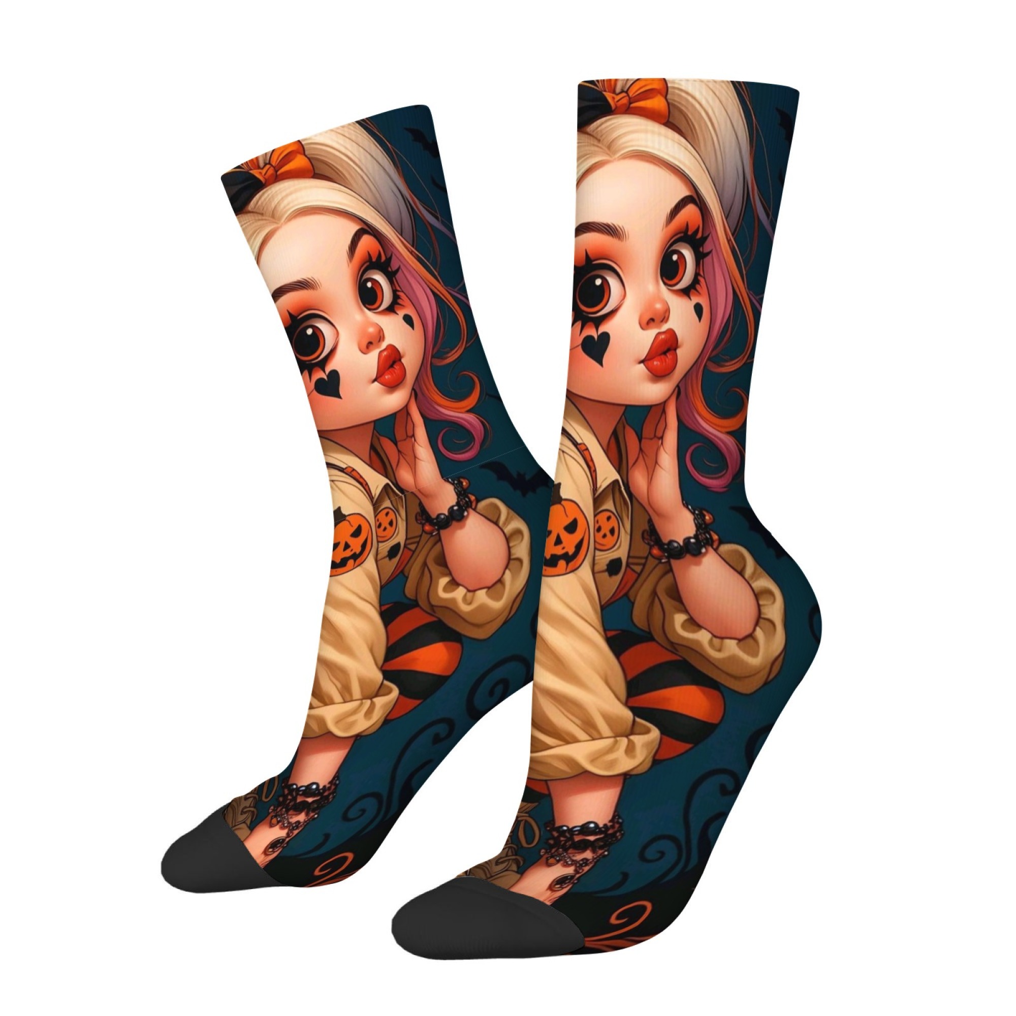 Cartoon Twin-tailed Girl Print - Quirky Street Fashion 评论和价格