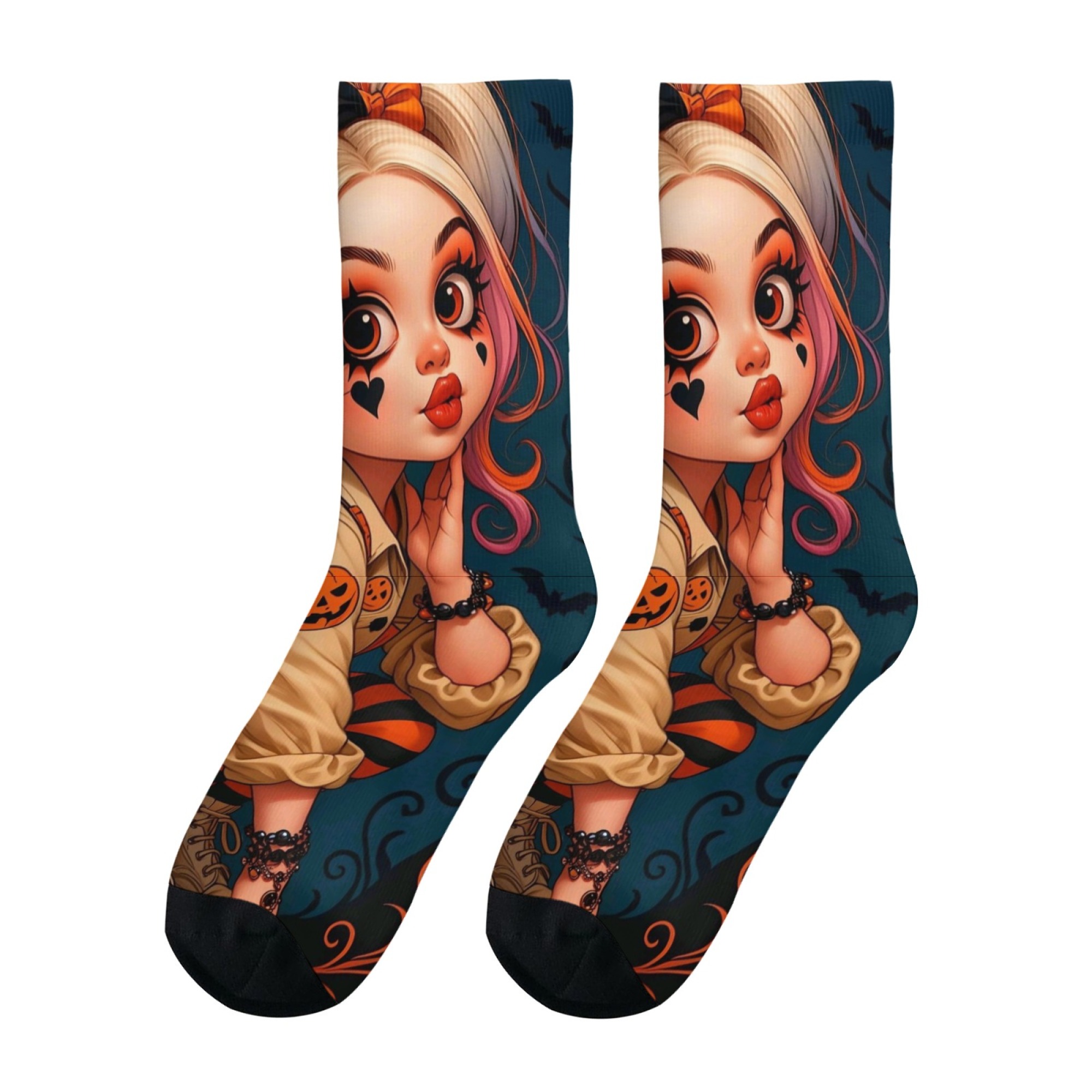 Cartoon Twin-tailed Girl Print - Quirky Street Fashion 评论和价格