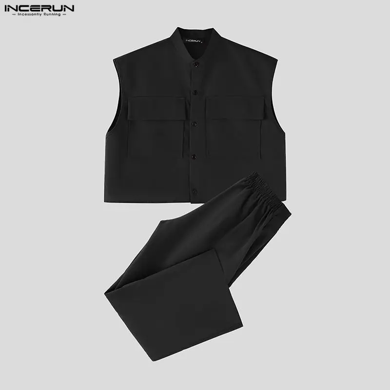 INCERUN Men Sets Solid Sleevel - Street Summer Fashion 评论和价格