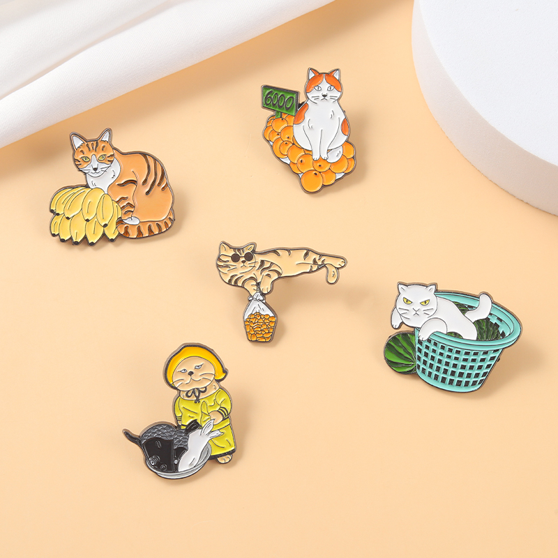 Funny Street Stall Cats Enamel - Street Fashion Vendors 评论和价格