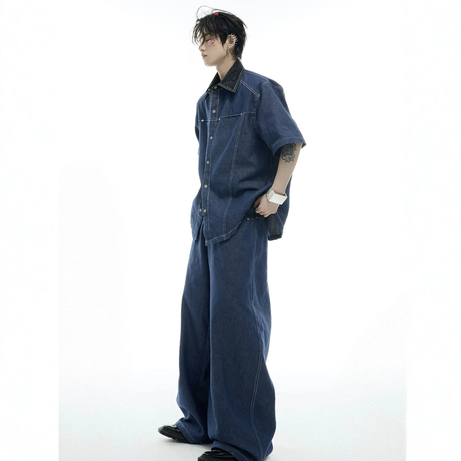 Summer Men's Denim Matching Se - Street Fashion Jeans 评论和价格