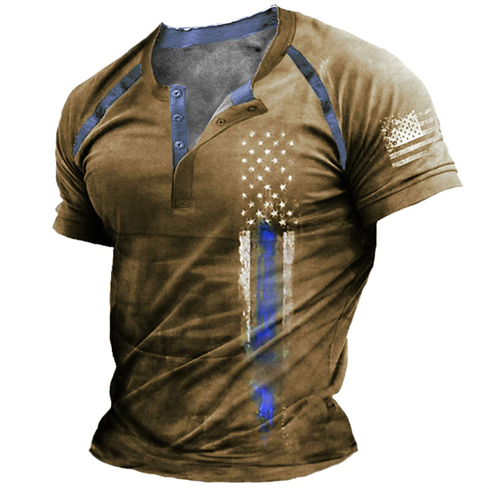 Funny 3D American Flag Print M - Street Summer Fashion 评论和价格