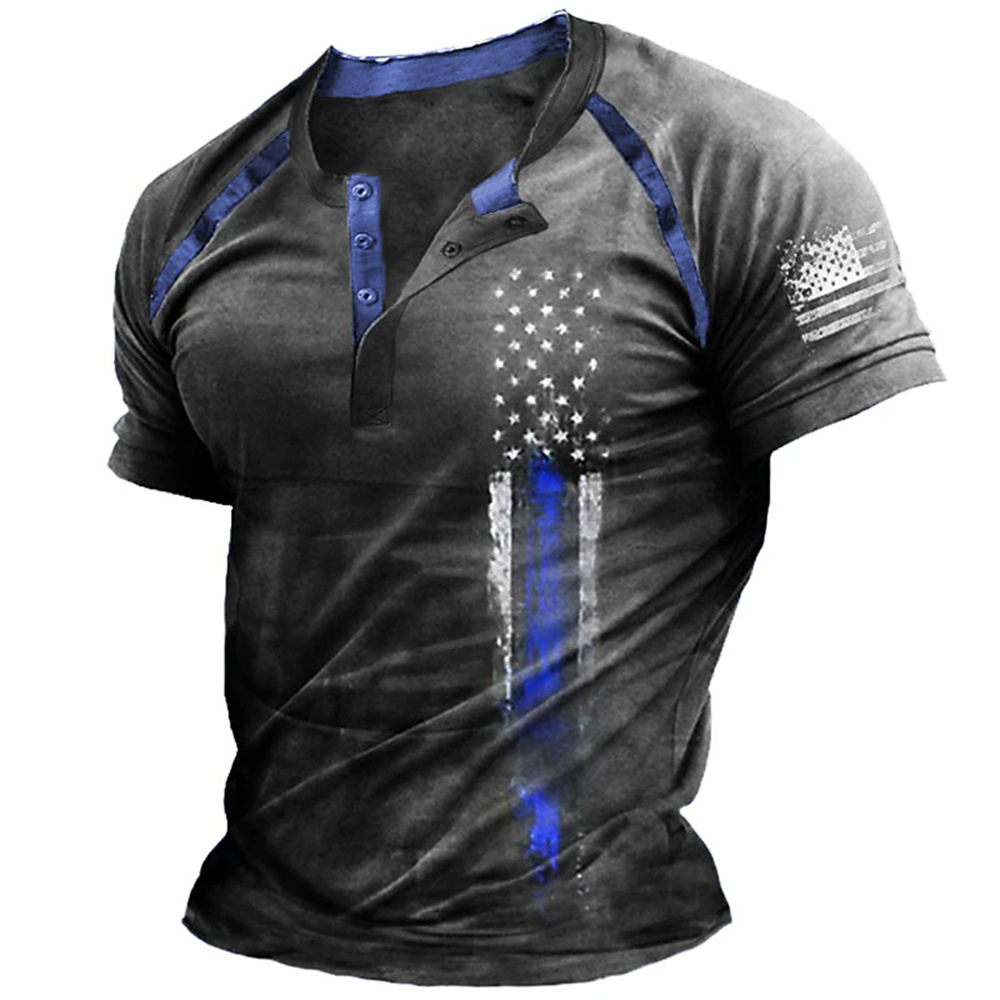 Funny 3D American Flag Print M - Street Summer Fashion 评论和价格