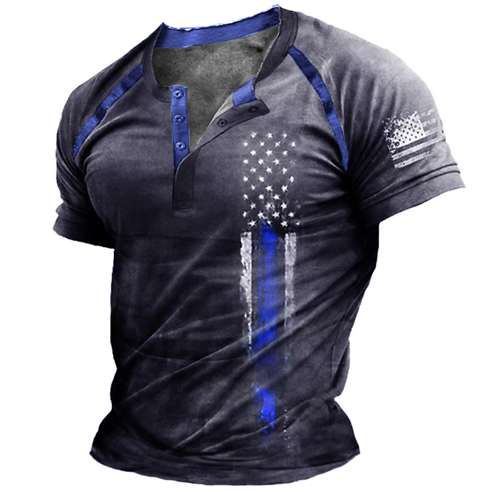 Funny 3D American Flag Print M - Street Summer Fashion 评论和价格