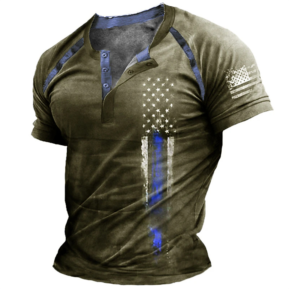 Funny 3D American Flag Print M - Street Summer Fashion 评论和价格