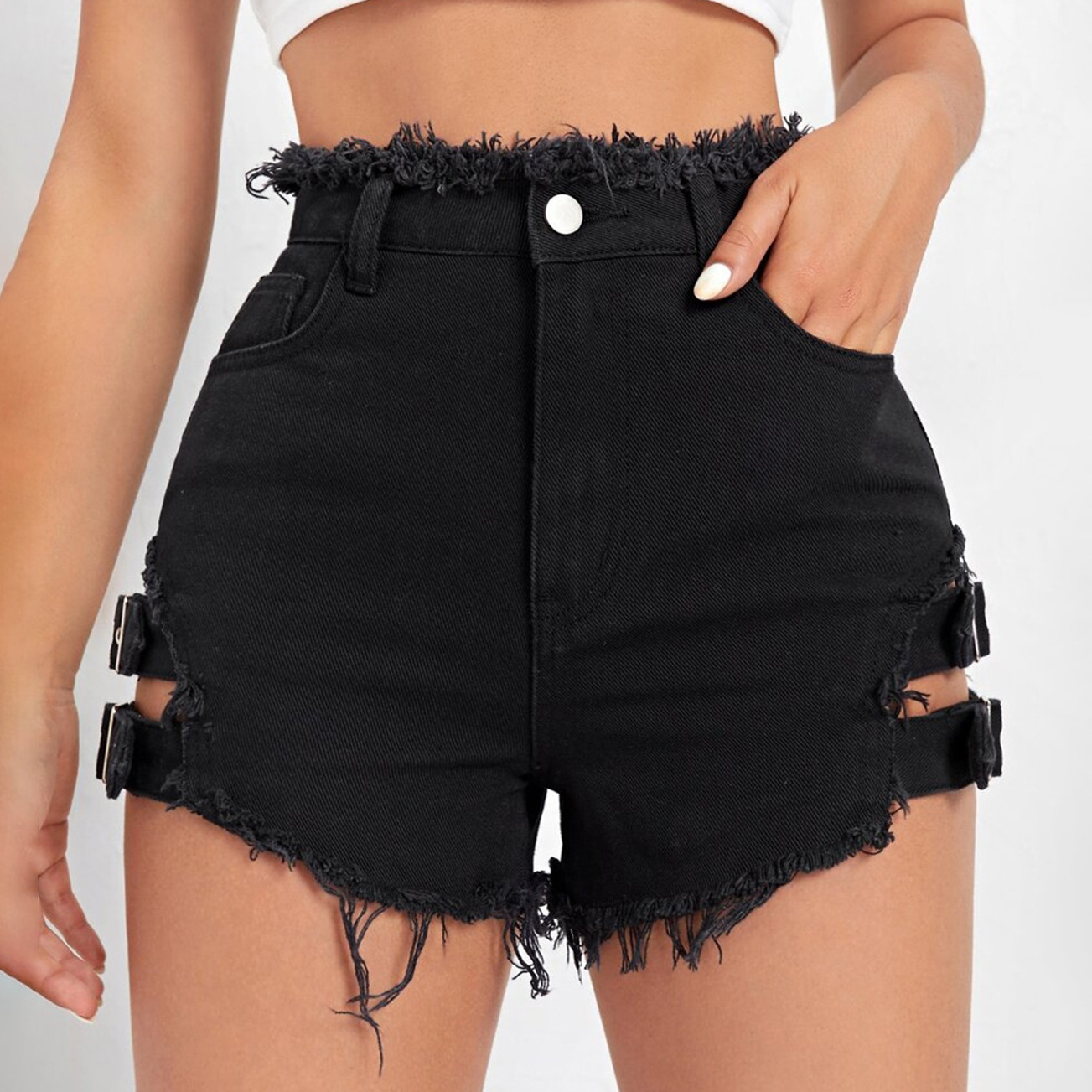 Women High Waist Denim Shorts  - Street Fashion Jeans 评论和价格