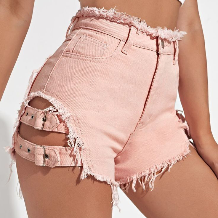 Women High Waist Denim Shorts  - Street Fashion Jeans 评论和价格