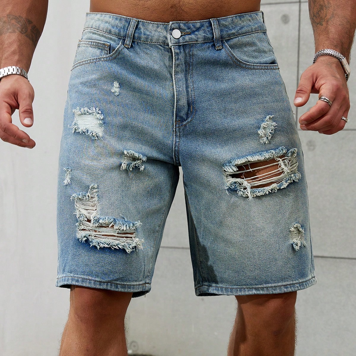 New Fashion Mens Ripped Short  - Street Fashion Jeans 评论和价格