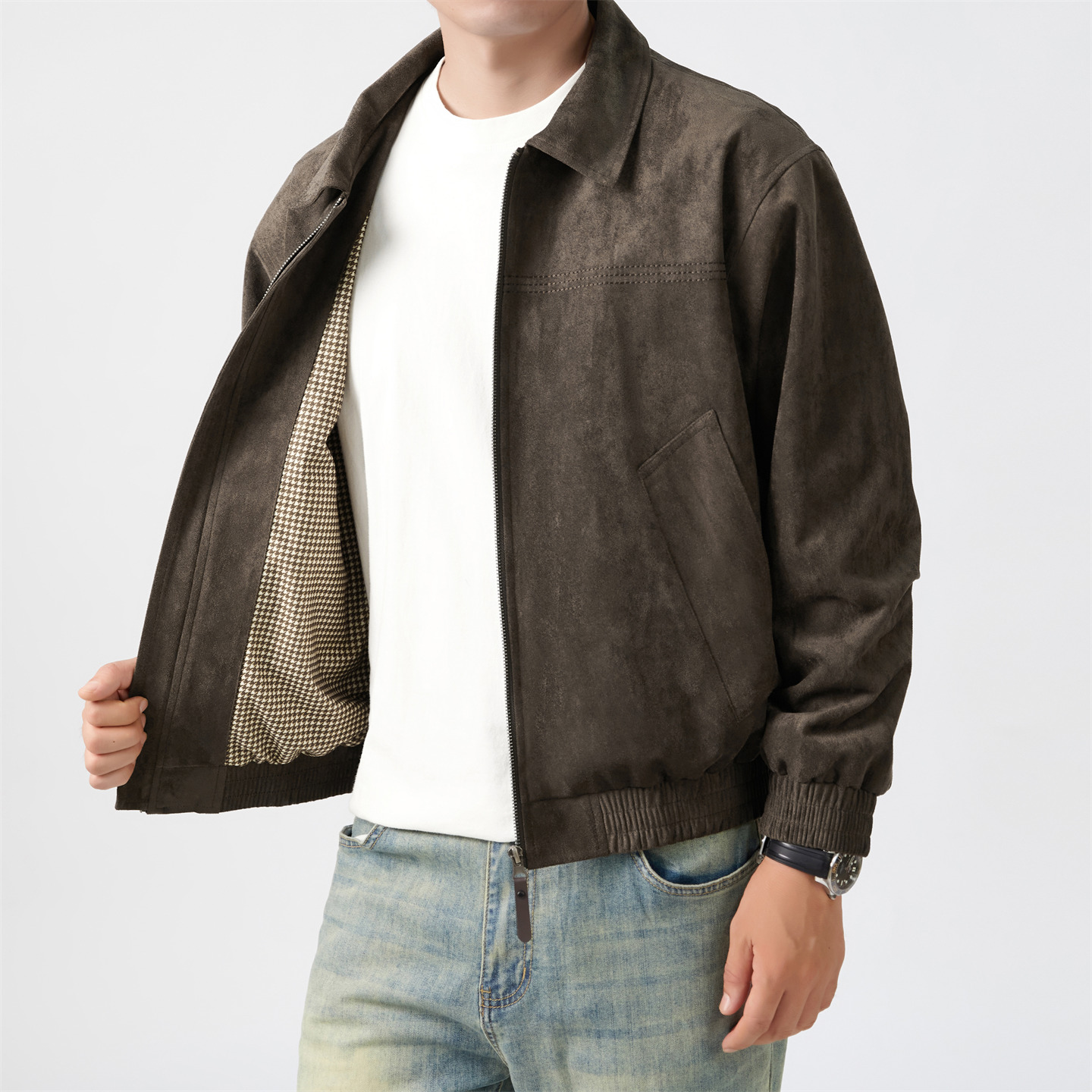 Men Cropped Boxy Minimalist Fa - Coach Jacket Bomber 评论和价格