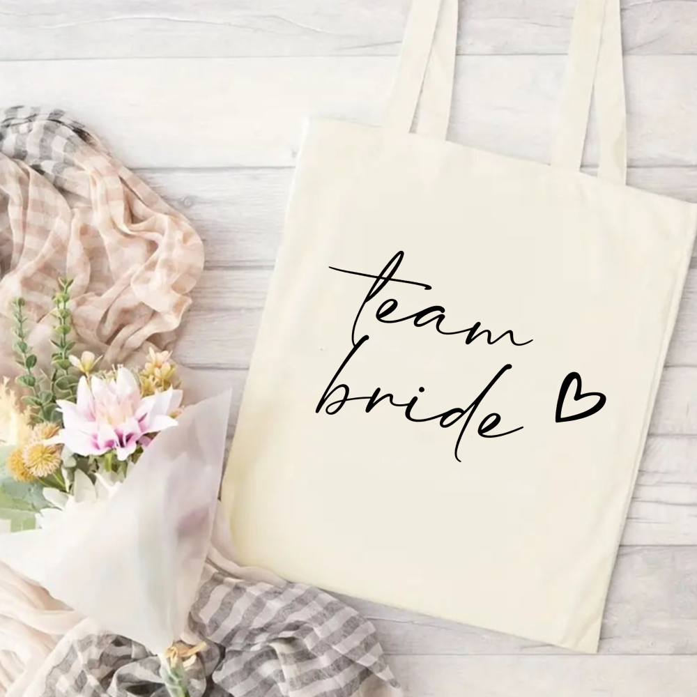 One-Piece Bridal Team Heart-Pr - Tote Bag Canvas Print 评论和价格