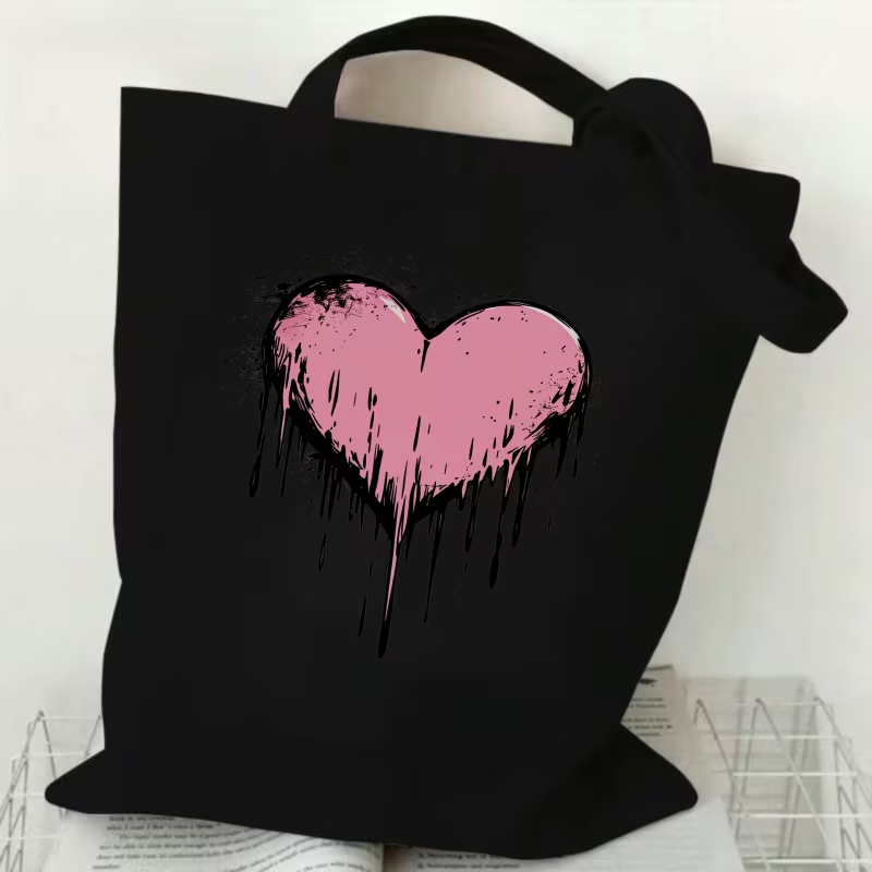 Leopard Print Heart Love Lette - Tote Bag Canvas Print 评论和价格
