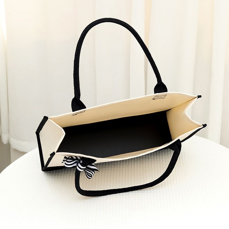 Cartoon-printed light white ca - Tote Bag Canvas Print 评论和价格