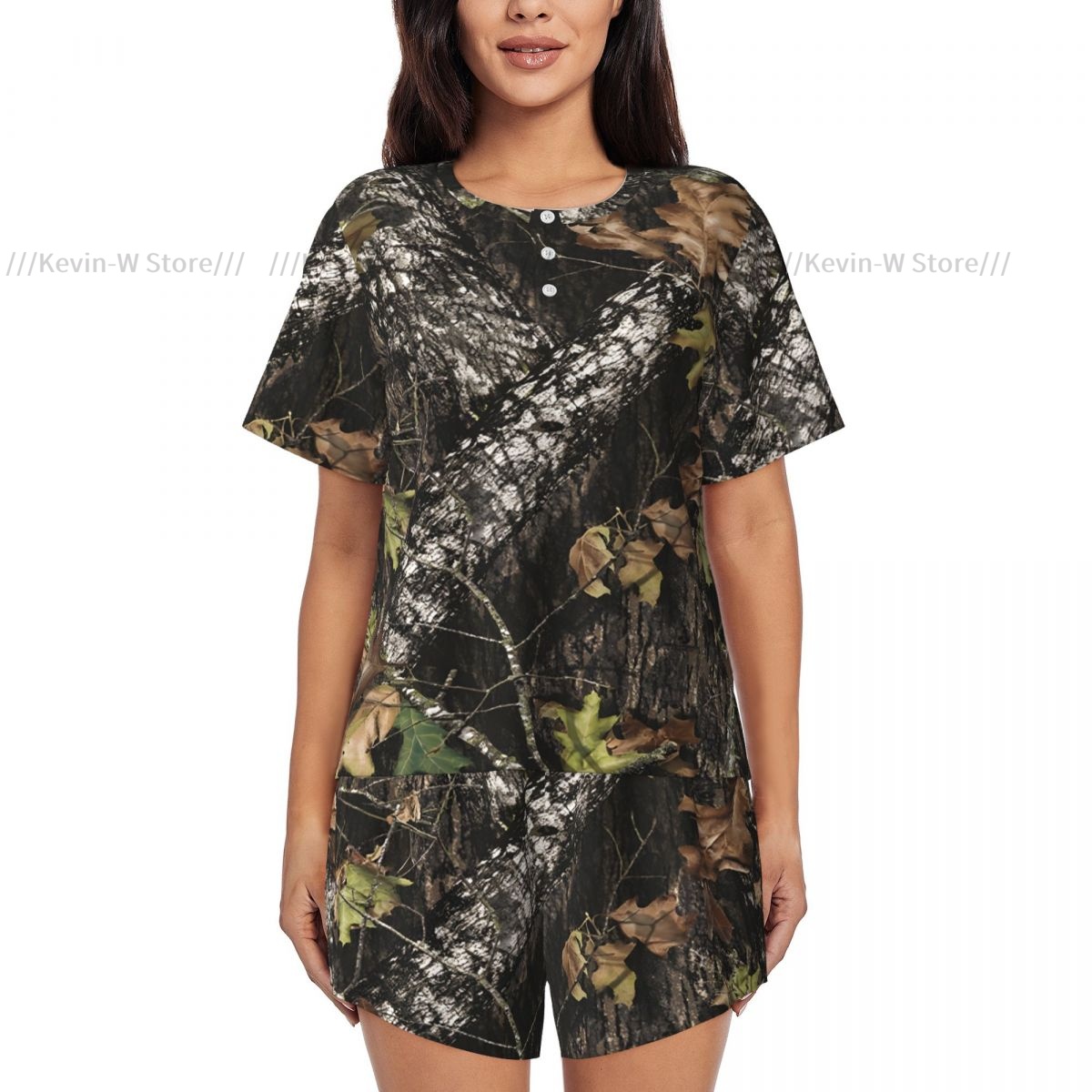 Two piece women's pajama round - Camo Pattern Set 评论和价格