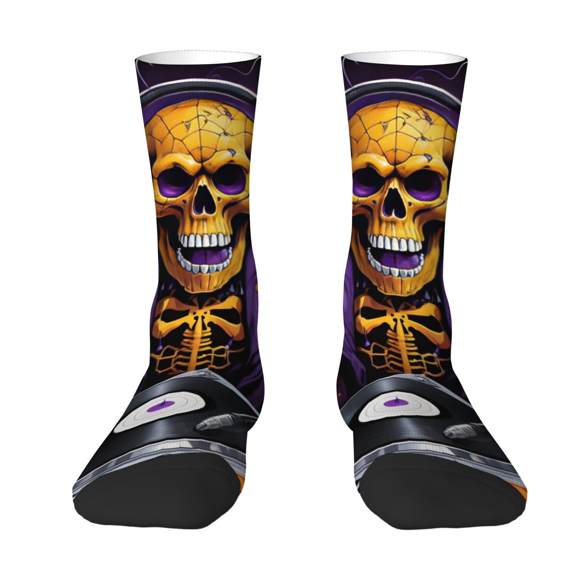 Gothic Skull Print Men's Socks - Quirky Street Fashion 评论和价格