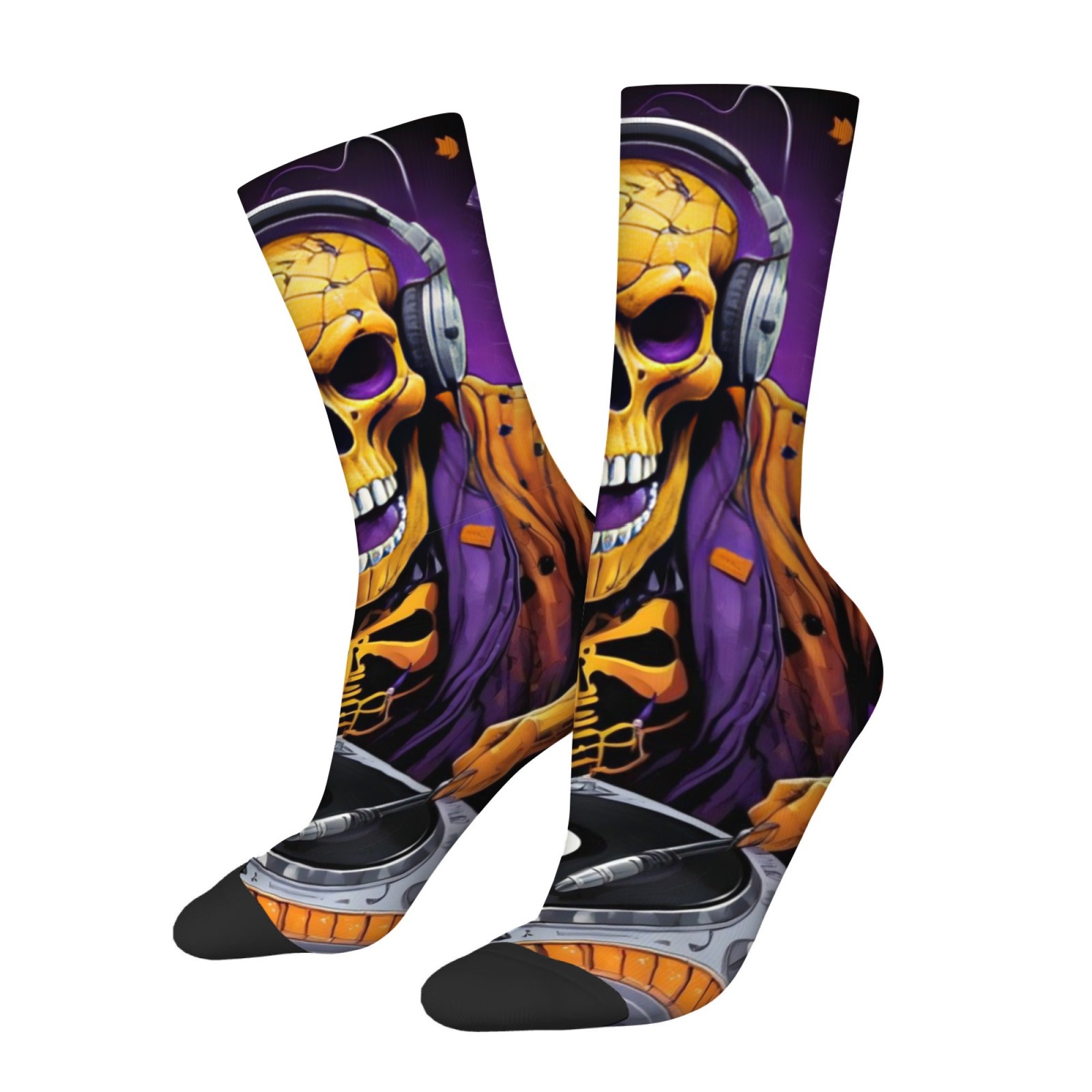Gothic Skull Print Men's Socks - Quirky Street Fashion 评论和价格