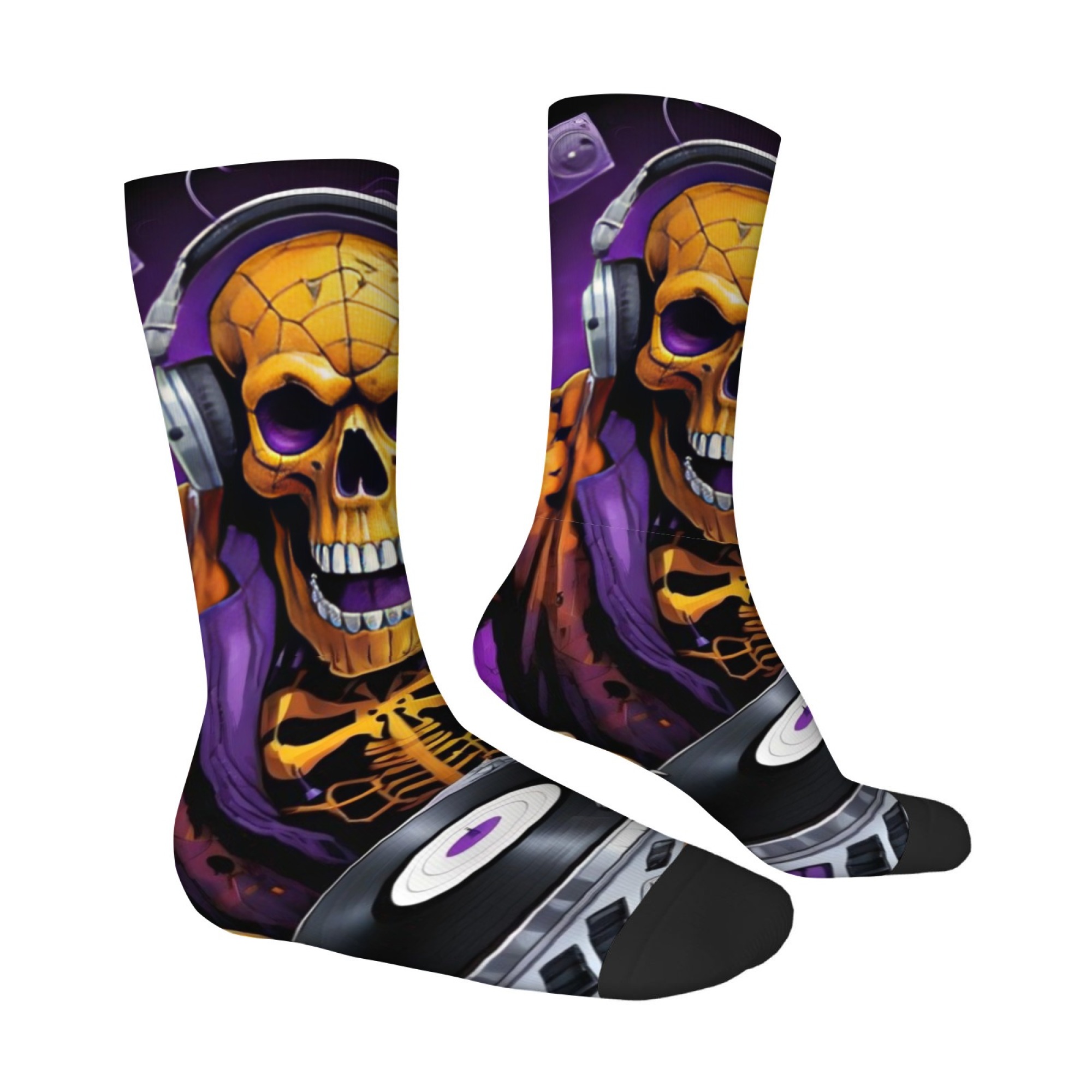 Gothic Skull Print Men's Socks - Quirky Street Fashion 评论和价格