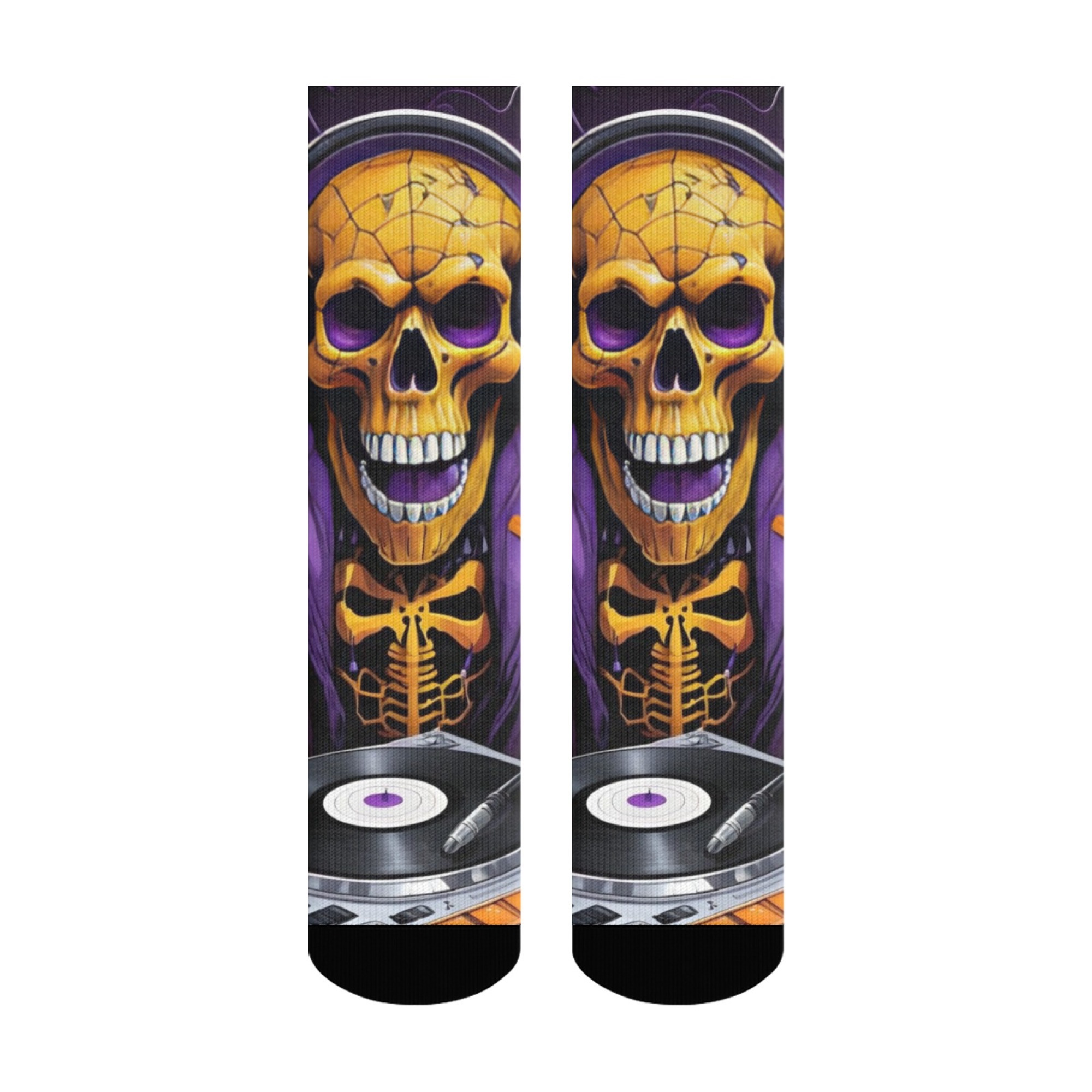 Gothic Skull Print Men's Socks - Quirky Street Fashion 评论和价格