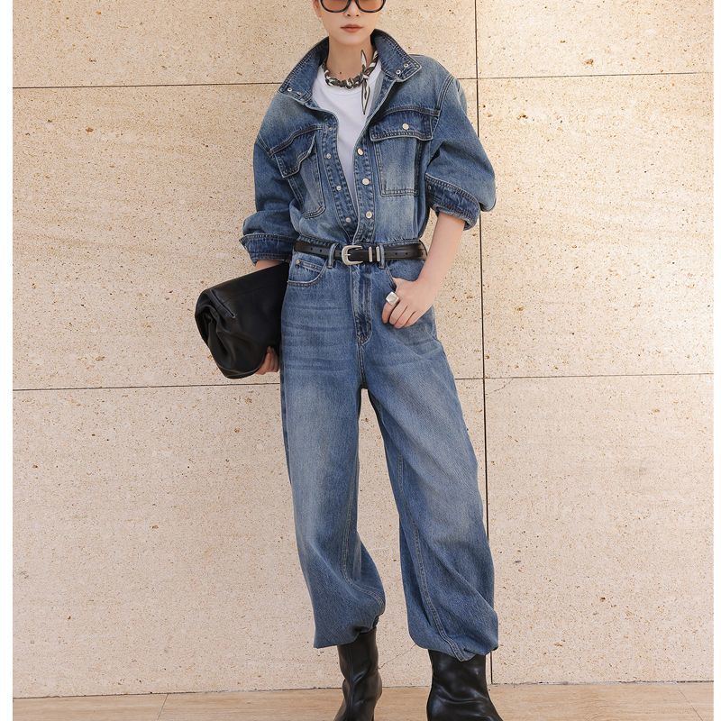 Retro Fashion Versatile Denim  - Street Fashion Jeans 评论和价格