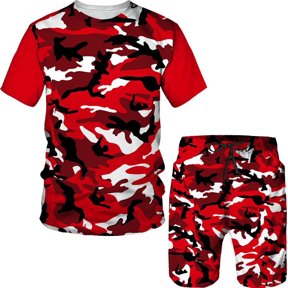 Men's Camouflage T-shirts Shor - Camo Pattern Set 评论和价格