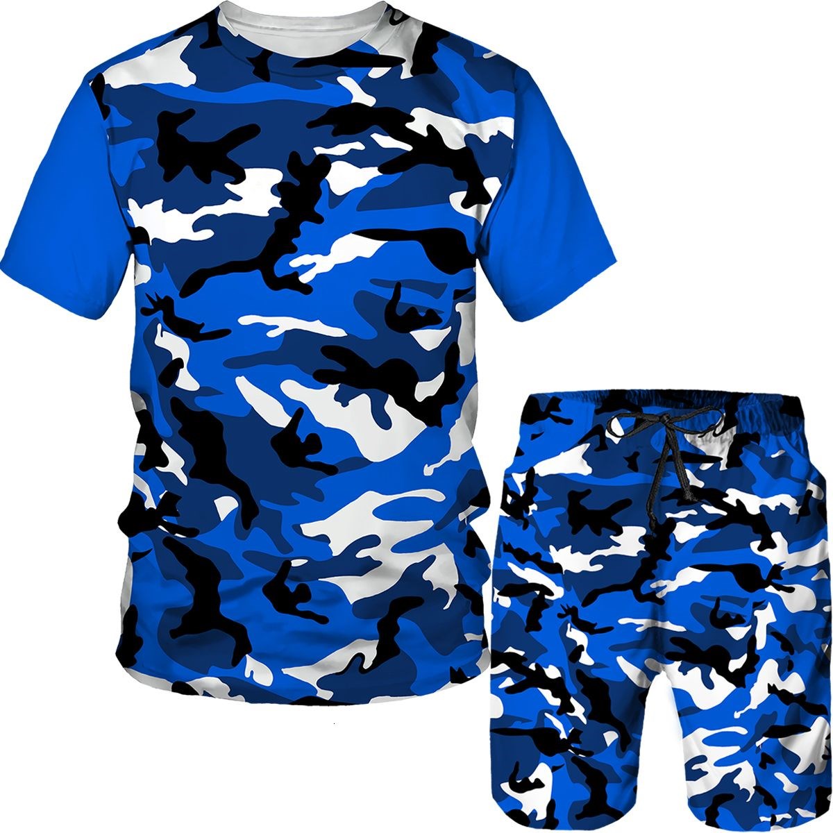 Men's Camouflage T-shirts Shor - Camo Pattern Set 评论和价格
