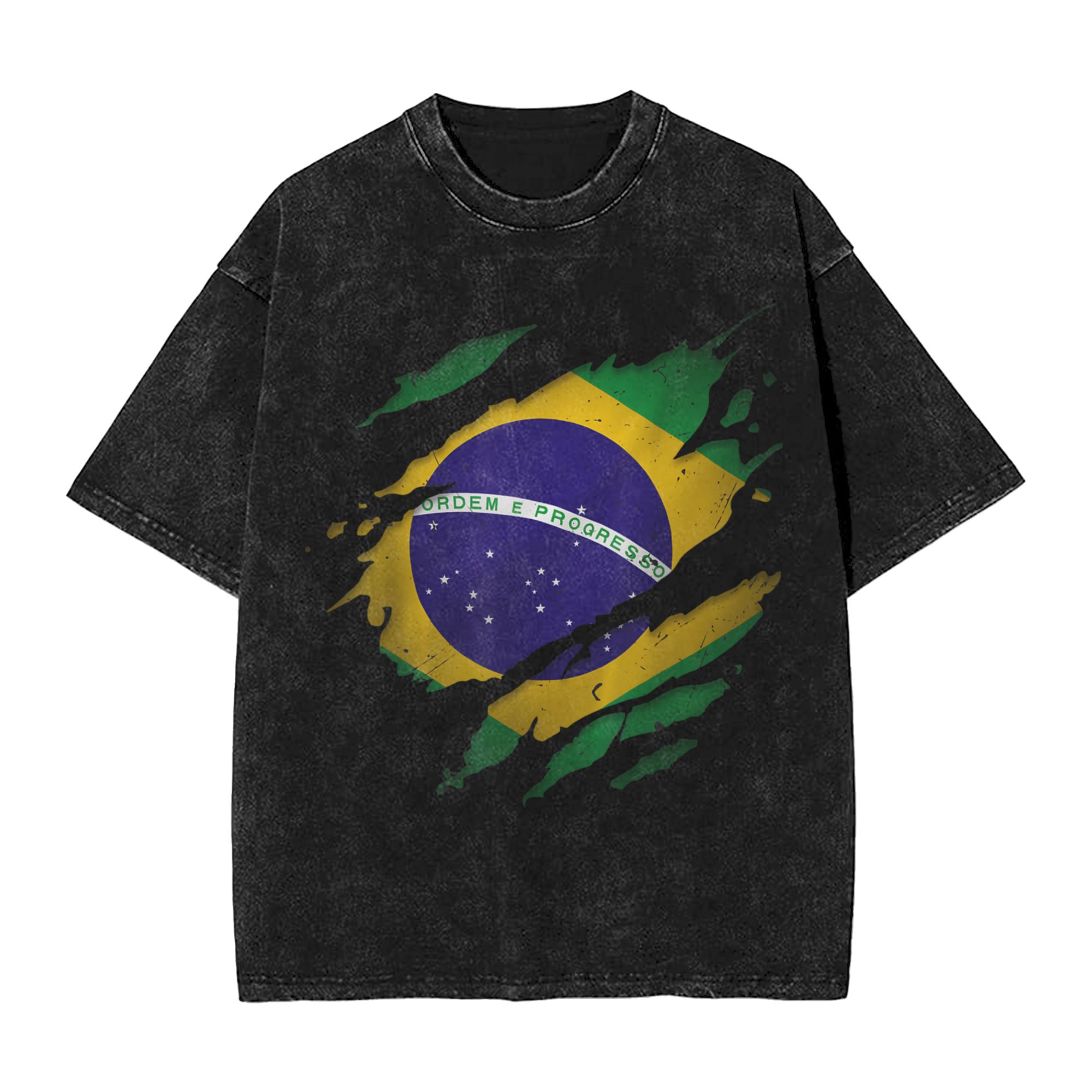Brazil Brazilian Flag Washed T - Street Fashion Brazil 评论和价格