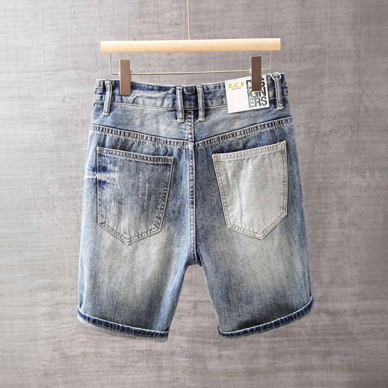 Men's Short Jeans Pants with P - Street Fashion Jeans 评论和价格