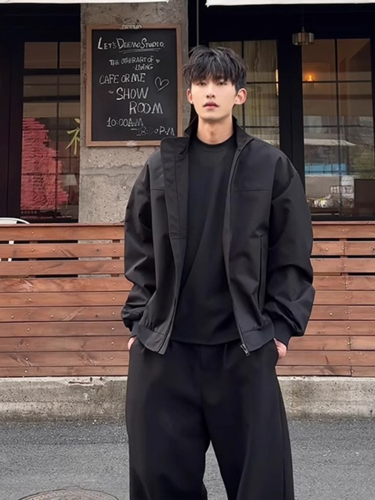 Men Solid Coach Jacket Spring  - Coach Jacket Bomber 评论和价格