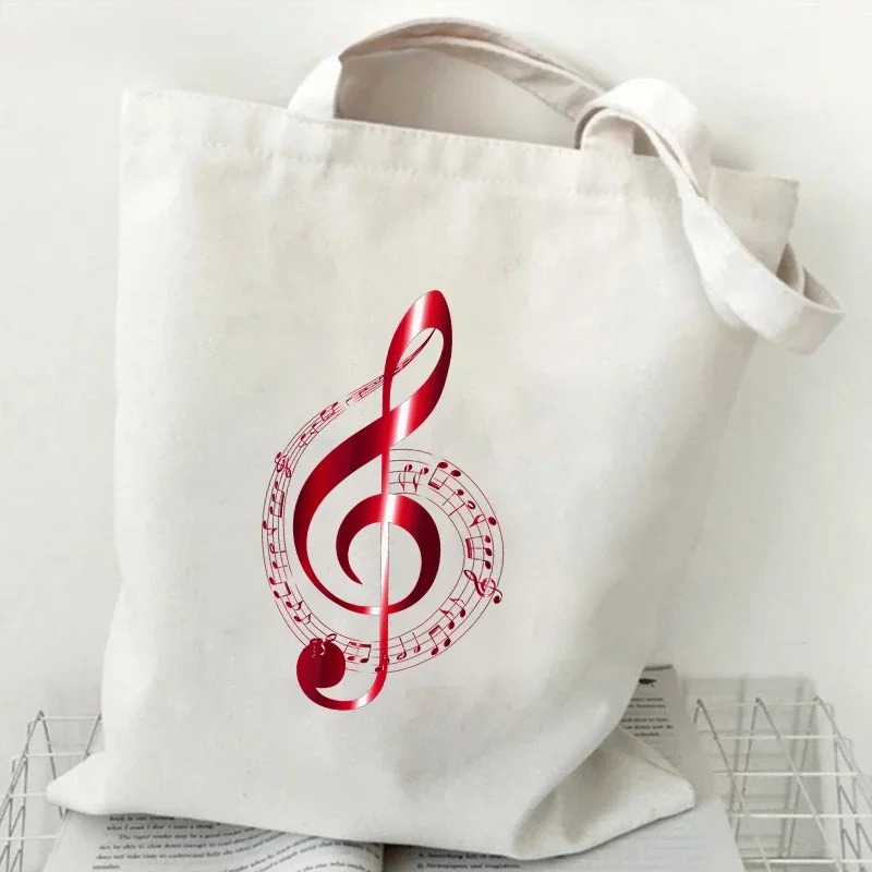 Music Note Heartbeat Printed C - Tote Bag Canvas Print 评论和价格
